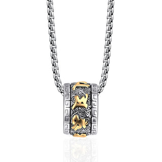 Buddha Gift Tibetan Om Mani Padme Hum Titanium Steel Peace Necklace Pendant