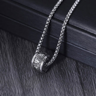 Buddha Gift Tibetan Om Mani Padme Hum Titanium Steel Peace Necklace Pendant