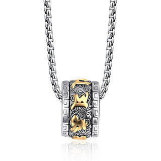 Buddha Gift Tibetan Om Mani Padme Hum Titanium Steel Peace Necklace Pendant