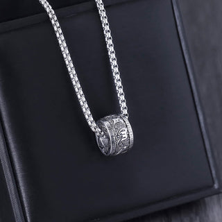 Buddha Gift Tibetan Om Mani Padme Hum Titanium Steel Peace Necklace Pendant