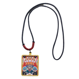 Buddha Gift Tibetan Zakiram Nine Tailed Fox Yellow God of Wealth Painted Thangka Hope Necklace Pendant