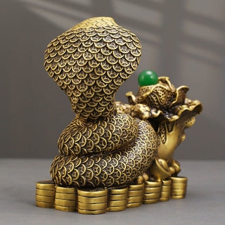 Buddha Gift Year Of The Snake Copper Coins Ingots Cabbage Brass Statue Home Decoration
