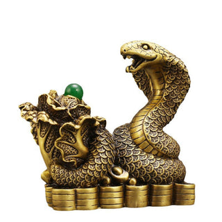 Buddha Gift Year Of The Snake Copper Coins Ingots Cabbage Brass Statue Home Decoration