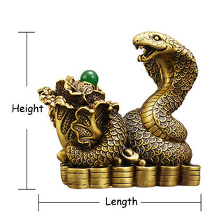 Buddha Gift Year Of The Snake Copper Coins Ingots Cabbage Brass Statue Home Decoration