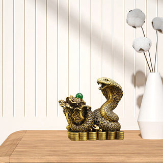 Buddha Gift Year Of The Snake Copper Coins Ingots Cabbage Brass Statue Home Decoration