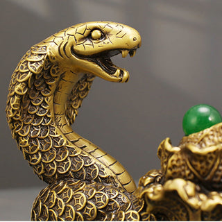 Buddha Gift Year Of The Snake Copper Coins Ingots Cabbage Brass Statue Home Decoration