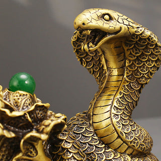 Buddha Gift Year Of The Snake Copper Coins Ingots Cabbage Brass Statue Home Decoration