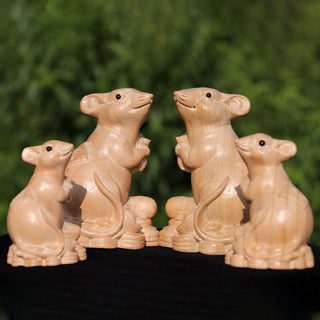 Buddha Gift Year Of The Snake Chinese Zodiac Fu Character Peach Wood Home Statue Decoration