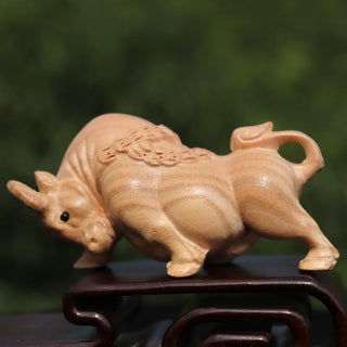 Buddha Gift Year Of The Snake Chinese Zodiac Fu Character Peach Wood Home Statue Decoration