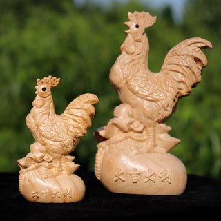 Buddha Gift Year Of The Snake Chinese Zodiac Fu Character Peach Wood Home Statue Decoration