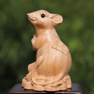 Buddha Gift Year Of The Snake Chinese Zodiac Fu Character Peach Wood Home Statue Decoration