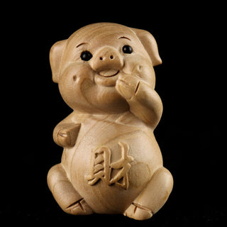 Buddha Gift Year Of The Snake Chinese Zodiac Fu Character Peach Wood Home Statue Decoration