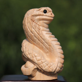 Buddha Gift Year Of The Snake Chinese Zodiac Fu Character Peach Wood Home Statue Decoration