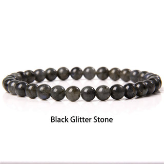 Buddha Gift 6mm Various Stone Crystal Black Glitter Stone Red Tiger Eye Beads Protection Bracelet