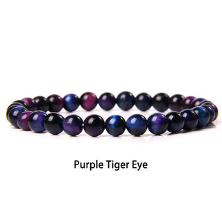 Buddha Gift 6mm Various Stone Crystal Black Glitter Stone Red Tiger Eye Beads Protection Bracelet