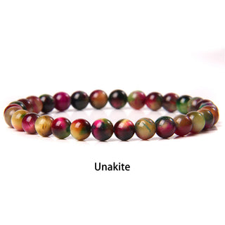 Buddha Gift 6mm Various Stone Crystal Black Glitter Stone Red Tiger Eye Beads Protection Bracelet