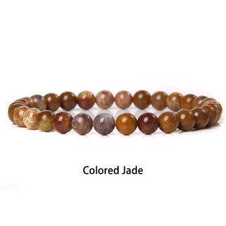Buddha Gift 6mm Various Stone Crystal Black Glitter Stone Red Tiger Eye Beads Protection Bracelet