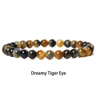 Buddha Gift 6mm Various Stone Crystal Black Glitter Stone Red Tiger Eye Beads Protection Bracelet