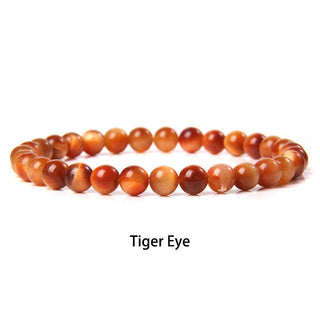 Buddha Gift 6mm Various Stone Crystal Black Glitter Stone Red Tiger Eye Beads Protection Bracelet