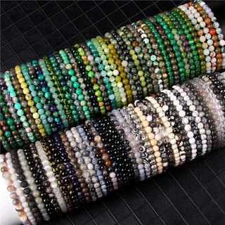 Buddha Gift 6mm Various Stone Crystal Black Glitter Stone Red Tiger Eye Beads Protection Bracelet