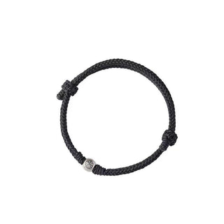Buddha Gift Handmade String 925 Sterling Silver Fu Bead Braided Fortune Bracelet