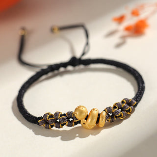 Buddha Gift Handmade 999 Sterling Silver Year Of The Snake Red String Heart Peach Blossom Luck Bracelet