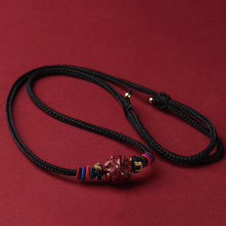 Buddha Gift Cinnabar Chinese Zodiac Black String Blessing Necklace Pendants