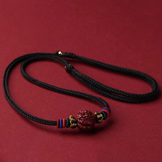 Buddha Gift Cinnabar Chinese Zodiac Black String Blessing Necklace Pendants