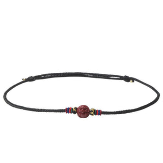 Buddha Gift Cinnabar Chinese Zodiac Black String Blessing Necklace Pendants