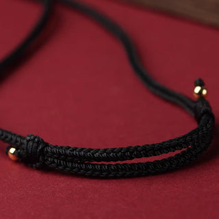 Buddha Gift Cinnabar Chinese Zodiac Black String Blessing Necklace Pendants
