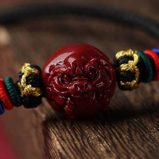 Buddha Gift Cinnabar Chinese Zodiac Black String Blessing Necklace Pendants