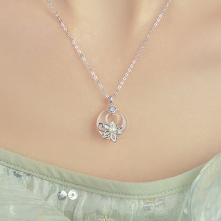 Buddha Gift Chalcedony Peace Buckle 999 Sterling Silver Lotus Positive Necklace Pendant