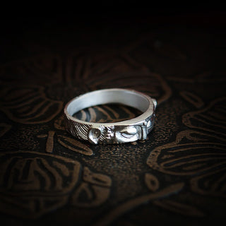 Buddha Gift 999 Sterling Silver Buddha Eyes Protection Ring