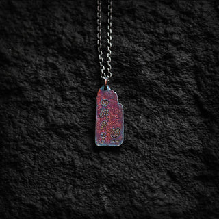 Buddha Gift 999 Sterling Silver 24k Gold Waves Sun Balance Necklace Pendant