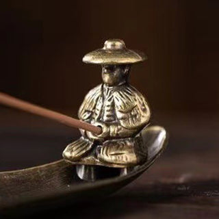 Buddha Gift Fisherman Boat Koi Fish Zinc Alloy Incense Stick Holder Healing Incense Burner Decoration