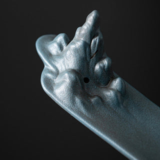 Buddha Gift Mountains Boat Design Spiritual Healing Ceramic Stick Incense Burner Decoration