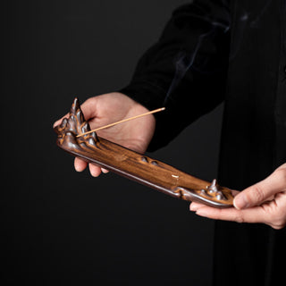 Buddha Gift Mountains Boat Design Spiritual Healing Ceramic Stick Incense Burner Decoration