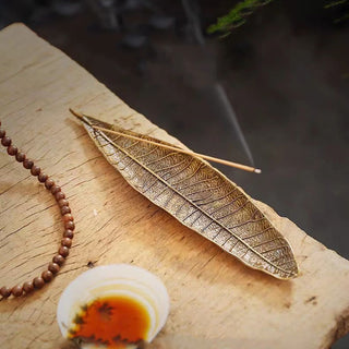 Buddha Gift Alloy Oriental Leaf Healing Incense Burner Decoration