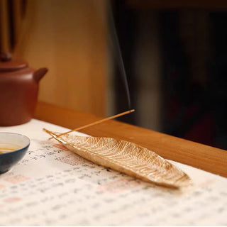 Buddha Gift Alloy Oriental Leaf Healing Incense Burner Decoration