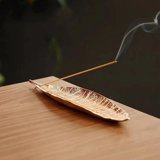 Buddha Gift Alloy Oriental Leaf Healing Incense Burner Decoration