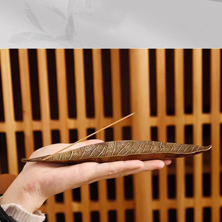 Buddha Gift Alloy Oriental Leaf Healing Incense Burner Decoration