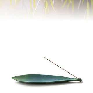 Buddha Gift Willow Leaf Healing Ceramic Stick Incense Burner Decoration