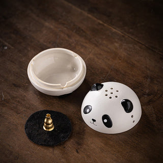 Buddha Gift Cute Panda Healing Ceramic Incense Burner Desk Decoration