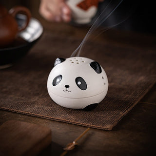 Buddha Gift Cute Panda Healing Ceramic Incense Burner Desk Decoration