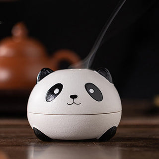 Buddha Gift Cute Panda Healing Ceramic Incense Burner Desk Decoration
