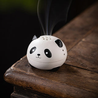 Buddha Gift Cute Panda Healing Ceramic Incense Burner Desk Decoration