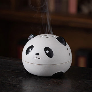 Buddha Gift Cute Panda Healing Ceramic Incense Burner Desk Decoration