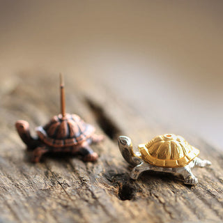 Buddha Gift Alloy Turtle Snail Healing Incense Burner Desk Decoration