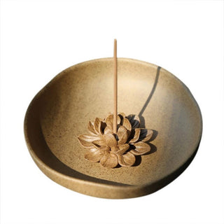 Buddha Gift Lotus Pedestal Healing Ceramic Incense Burner Decoration