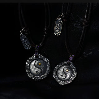 Buddha Gift 999 Sterling Silver Tai Chi Yin Yang Design Harmony Necklace Pendant